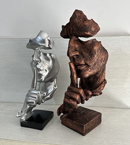 Abstract Sculptures Face Statues, Craftsman Handicrafts,The Thinker Statue/Keep Silence Sculpture (Copper) #TOP6