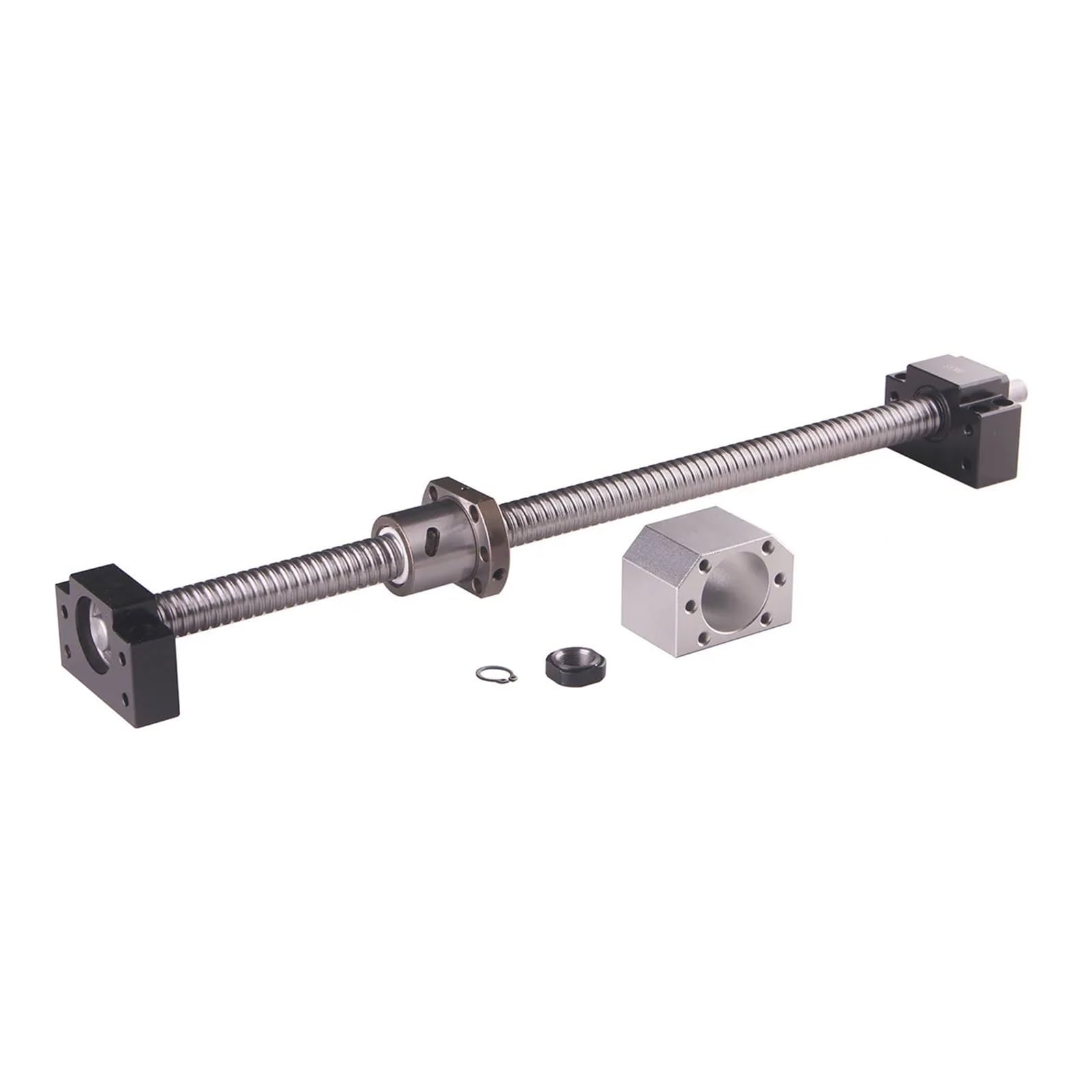 Kit de husillo de bolas,husillo de bolas con tuerc SFU2005 Husillo de bolas de 20 mm, 300/400/500/600/800/1000/1300/1500 mm, husillo de bolas laminado con tuerca + BK/BF15 + juego de carcasa(1200mm)