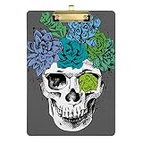 Plante à pince en forme de tête de mort avec clip en métal pour bureau, salle de classe, école, 22,9 x 31,8 cm