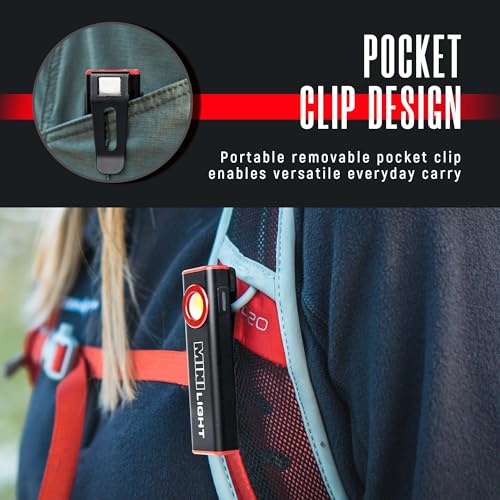Image of lexall 2 Pack Flashlight,1200 Lumens Mini Magnetic Flat EDC Flashlight with Clip, 1200mAh Rechargeable Portable Ultra-Light Bright Waterproof Pocket Light for Working, Camping, Repairing, Emergencies
