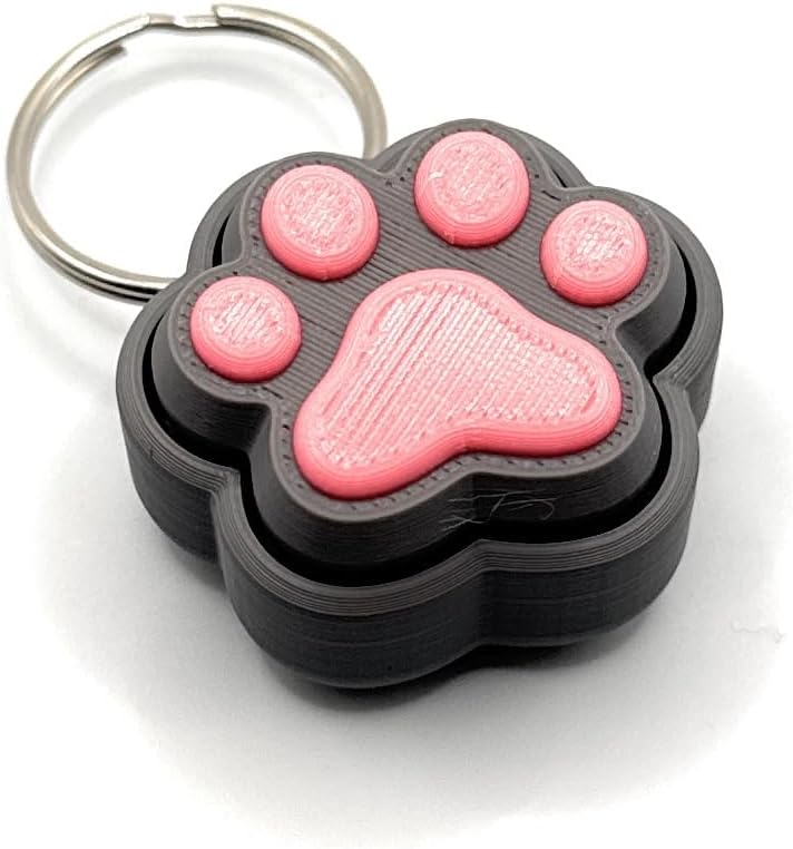 3D-Printed Clickable Fidget Toys – Fun, Satisfying, and Collectible! (Cat Paw Keychain, Slate Gray)
