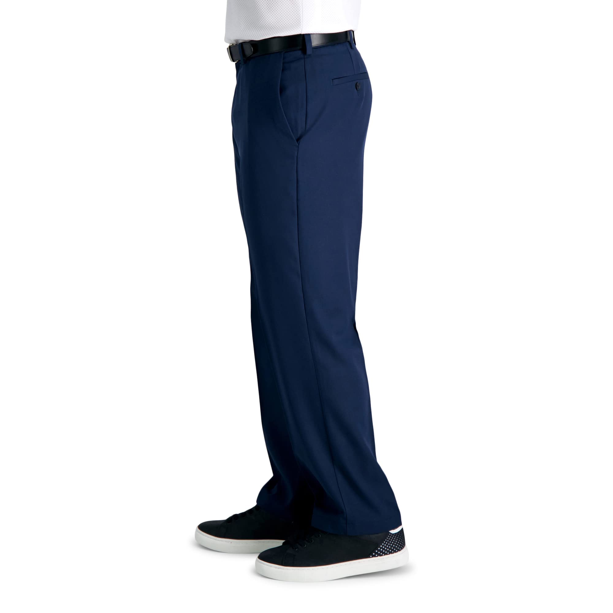 Haggar Cool 18 Pro Classic Fit Flat Front Pant-Regular Y Big & Tall - Pantalones Hombre
