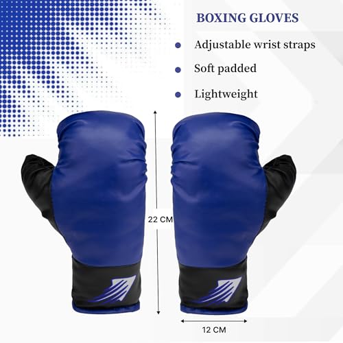 Image of WHACKK Junior Boxing Kit Blue | Boxing Set for Kids & Beginners | Lightweight Training Kit for Home Practice, Fitness & Self-Defence, Boys & Girls