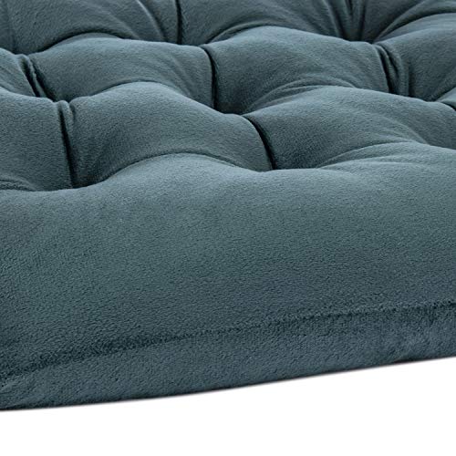 Wonder Miracle 4 Pack Seat Cushion/Chair Cushion Pads For Dining Chairs, Office Chair, Car, Floor, Outdoor, Patio，Machine Wash & Dryer Friendly (Flannel 16"×16", Dark Greenish) #TOP5