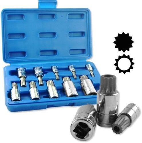 10 Piece XZN Bit Set 10-Piece XZN Triple Square Spline Bit Socket Set – Metric Sizes 4mm To 18mm, 12-Point Drive, Tamper Proof XZN Socket Set - Foto 3