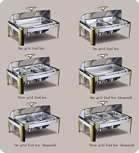 Edelstahl Buffetwärmer Chafing Dish, (9L/13L) Edelstahl Chafer mit Deckel Warmhaltebehälter Essen, Buffet Chafer und… – Bild 7