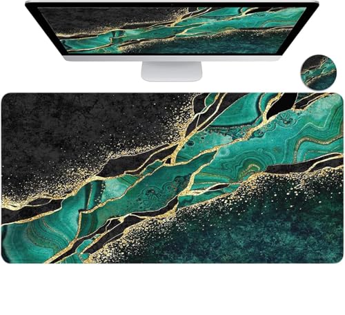Gaming Mouse Pad, 600x400x2mm XXL Mousepad, Large Non-Slip Desk Pad, Improved Precision and Speed, Mouse Mat Suitable for Office, Gamer, Home (Liquid Metal Green)