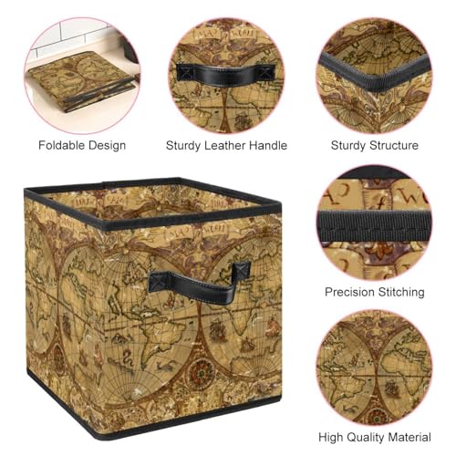 Boîte de rangement pliable style carte vintage rétro pour la maison - 5