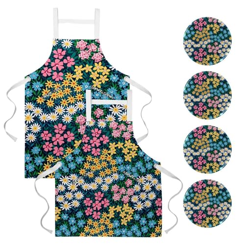 Tablier de serveuse lot de 2 avec 4 broches pour nettoyage et bistrot