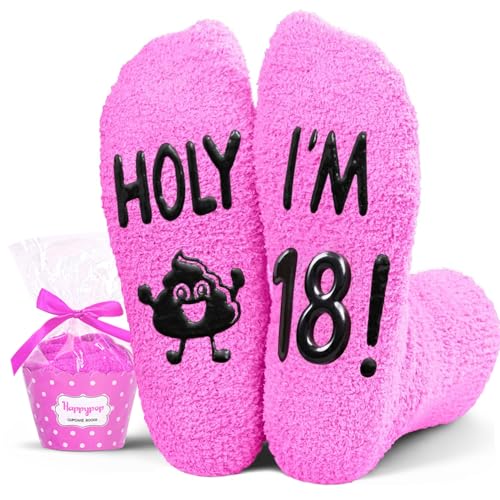 HAPPYPOP 18th Girl Birthday Gift Ideas - Funny Socks for 18 Year Old Teen Girl, Birthday...