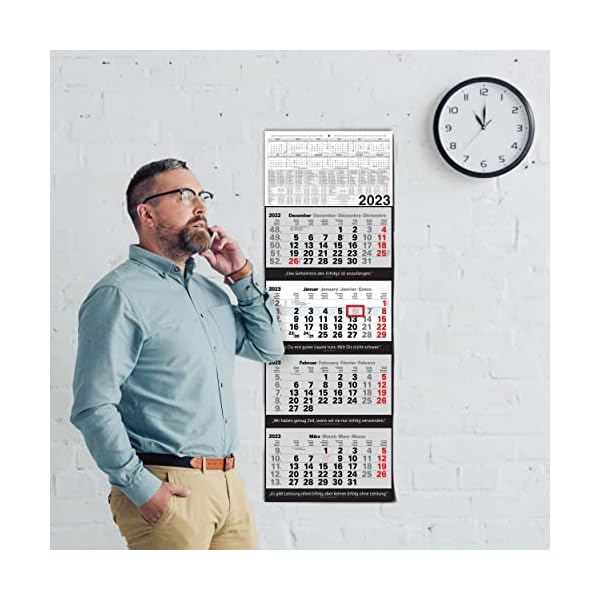 Kalender 4-Monatskalender 2023 Wandkalender groß - Kombi 4 Monatskalender ohne Werbung mit Datumsschieber | Bürokalender… – Bild 9