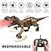 Moskiddo Remote Control Dinosaur Toys for Kids 3-5, 5-7, 8-12, 10-12, Electronic RC T Rex Dino Robot Toy for Boys, Top Christmas & Birthday Gifts for 6 7 8 9 10 11 & 12 Year Old Boys (Mocha Flex Rex)