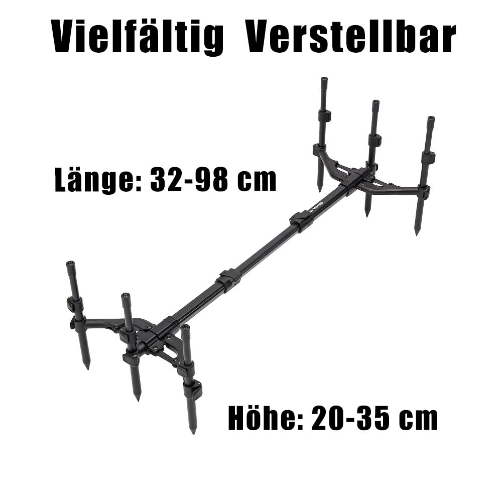 3 Rod Pod Rutenständer aus Aluminium voll verstellbar Tri-POD mit Tragetasche Angel - Ständer Karpfenangeln