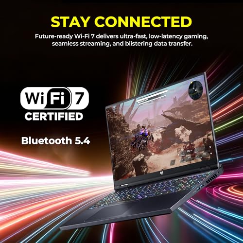 Image of Acer Predator 16 AI 16 inch WQXGA Gaming Laptop, Intel Core Ultra 9-275HX, Geforce RTX 5090, 32GB RAM, 5TB Storage(4TB SSD&1TB Docking Station Set), Per-Key RGB Keyboard, Wi-Fi 7, Win 11 Pro, Black