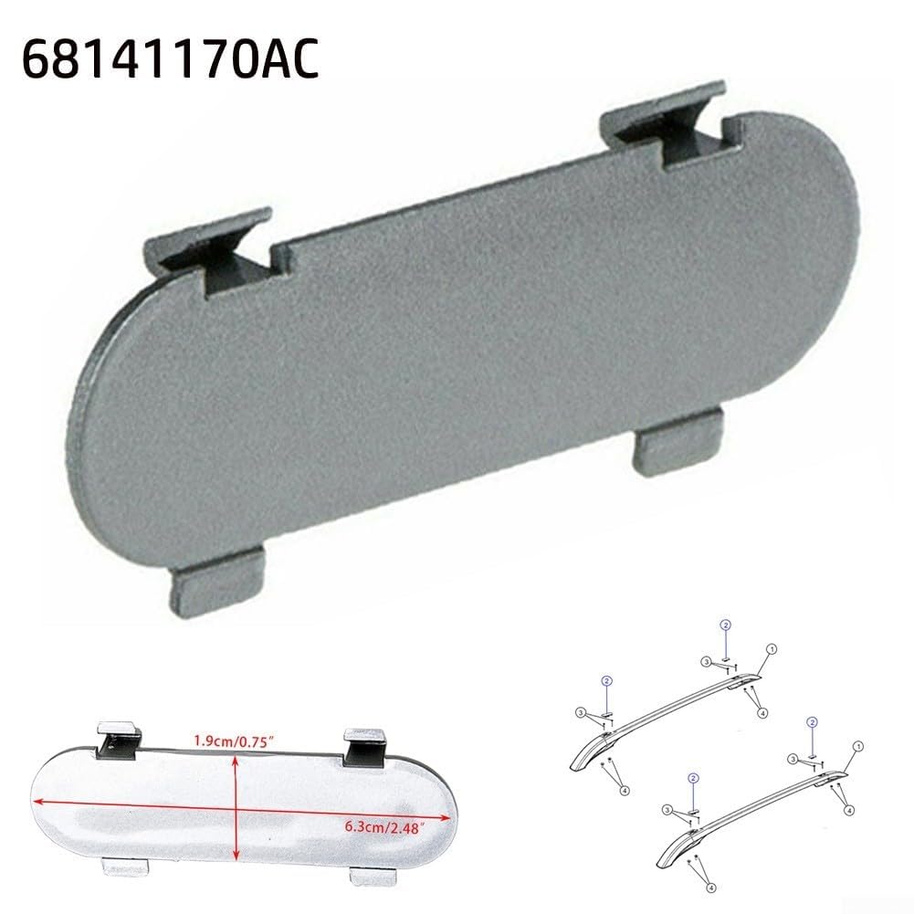 Copertura di ricambio per barra laterale per portapacchi compatibile con Jeep per Cherokee 2014-2019, codice articolo del produttore 68141170AC