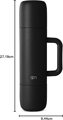 Miniatura 8 de Simple Modern Botella aislada de 36 onzas para bebidas calientes con 2 tazas, termo de café de viaje para bebidas calientes, parte superior para