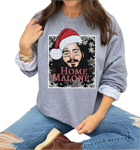 Home Malone Christmas Sweatshirt, Funny Christmas Sweatshirt, Ugly Christmas Sweatshirt, Unisex Crewneck Sweatshirt