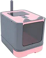 Caixa de Areia Fechada para Gatos Primebox com Pazinha, Banheiro Sanitário com Filtro Anti Odor (Rosa)