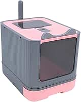 Caixa de Areia Fechada para Gatos Primebox com Pazinha, Banheiro Sanitário com Filtro Anti Odor (Rosa)