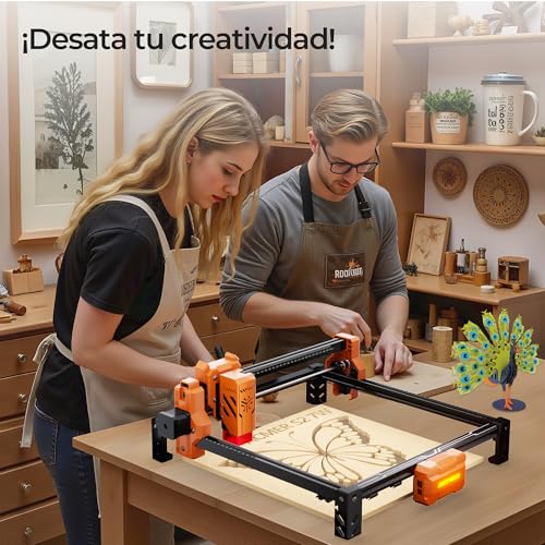 Miniatura 7 de Cortador Láser Acmer S2 7w, Máquina De Grabado Láser De Potencia De Salida 48w, 300x300mm, 10000mm Min, Grabador Láser De Madera, Adecuado Para Personalización Por Lotes De Bricolaje, Educación