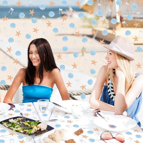 Image of Whaline 300 Pcs Last Toast on The Coast Table Confetti Bachelorette Party Confetti Glitter Shell Starfish Wine Cup Table Centerpieces for Coastal Beach Bridal Shower Wedding