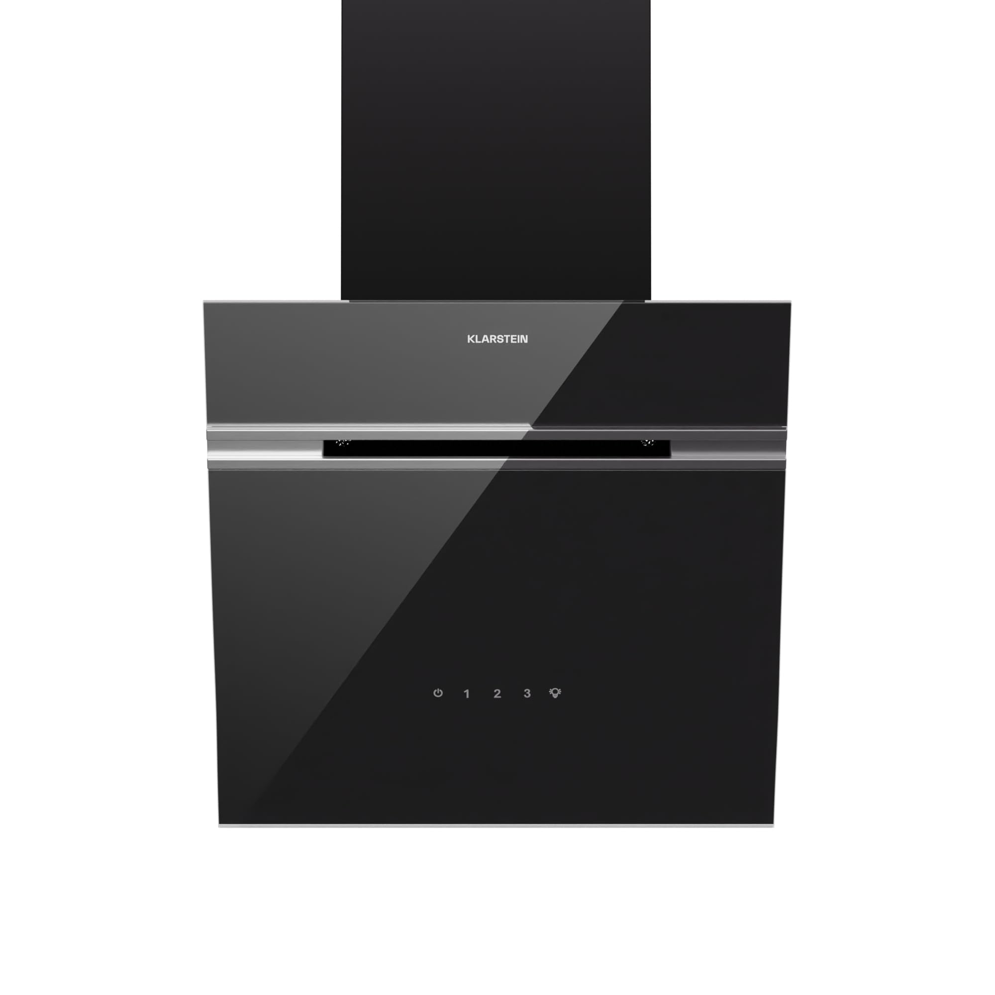 Klarstein Alina Dunstabzugshaube - 570 m³/h Kopffreihaube, Touch Control, LED-Beleuchtung, Energieeffizienz A, 54 dB, Abluft & Umluft, inkl. Aktivkohlefilter, Schwarz