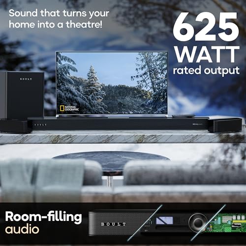 Boult Newly Launched X625 5.1ch Dolby Digital 625W Bluetooth Soundbar with Down-Firing Subwoofer Surround Sound Home Theatre, Dedicated DSP, USB/HDMI/AUX & Optical Fiber Connectivity Speaker for TV 3 515NhohJI4L