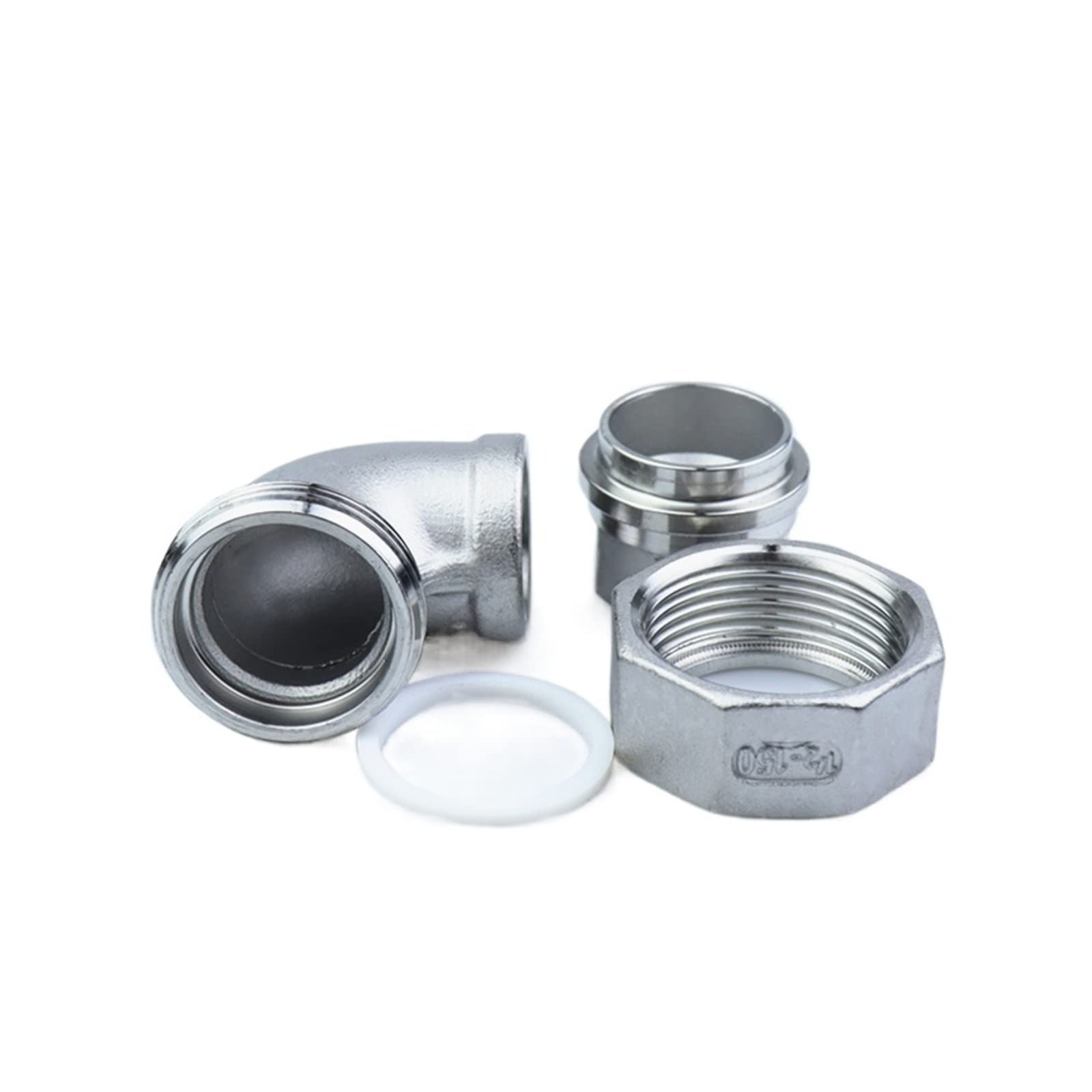 1/4" 3/8" 1/2" 3/4" 1" Female to Female BSP Thread 304 Stainless Steel Live Joint Elbow Coupling Union Connector Pipe Fitting Cheerfully (Size : 3/4 inch)