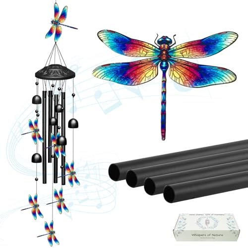 TIANCENTRAL H Metal Dragonfly Wind Chimes Hanging Outdoor Garden Yard Decor