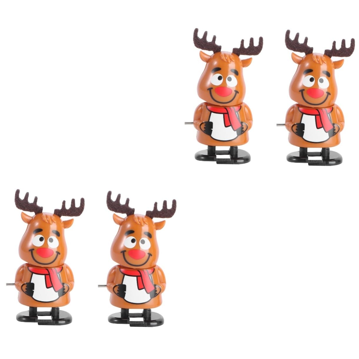TOYANDONA 4 pcs Doll playsets Wind-up Reindeer Model Wind up Walking Toy Children Clockwork Toy
