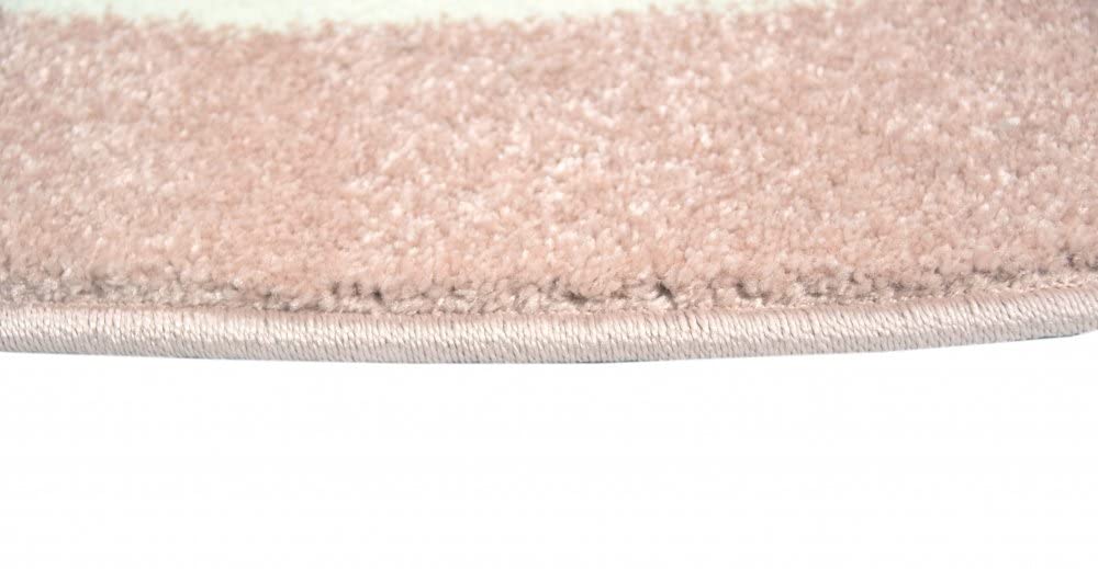 Traum Tapis pour Enfants Tapis de maternité Tapis de Sol Rond Star en Rose Gris Blanc Größe 160 cm Rund