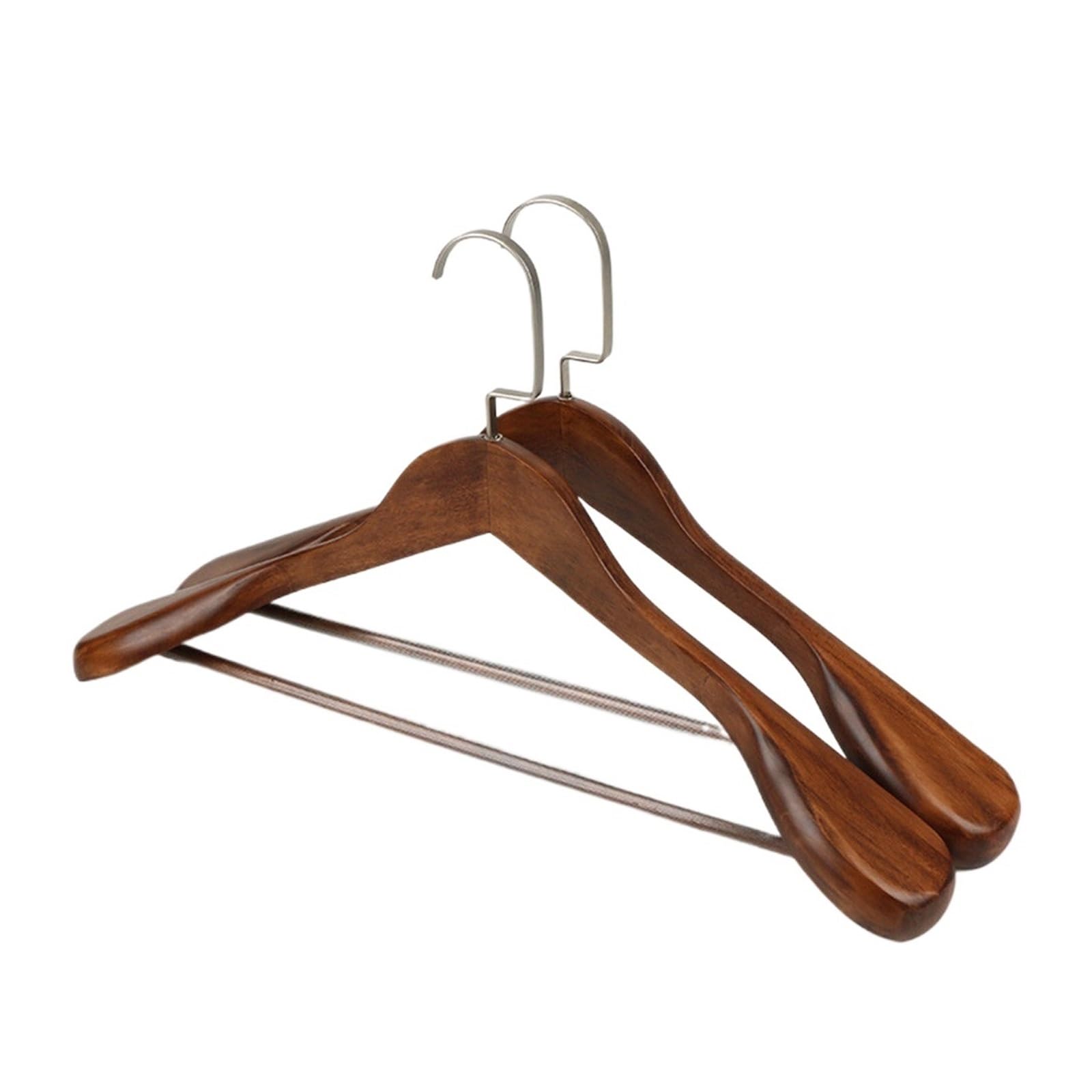 Kleiderbügel aus Holz, breite Schulter, nahtlos, Kleiderschrank, Aufbewahrung, Haushalt, 2 Stück