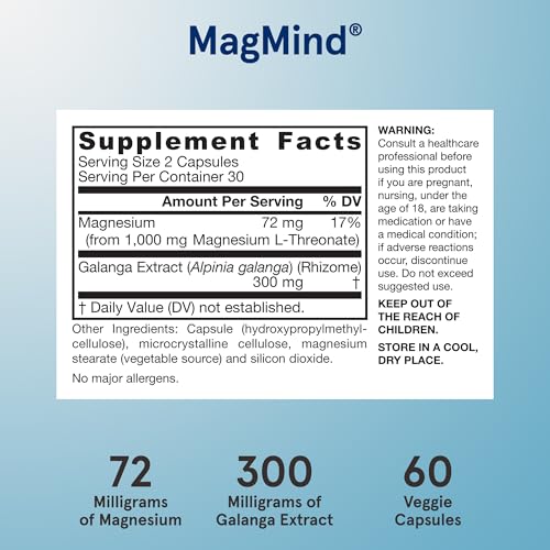 Jarrow Magnesium L-Threonate Brain Supplements, Productivity, 60 Capsules - image 3