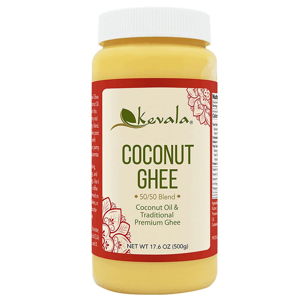 Kevala - Coconut Ghee Blend - Ghee Butter - Coconut Bio Oil - Clarified Butter for Cooking – Cold Pressed Extra Virgin Coconut Oil Organic - 17.6 oz – 500 gr