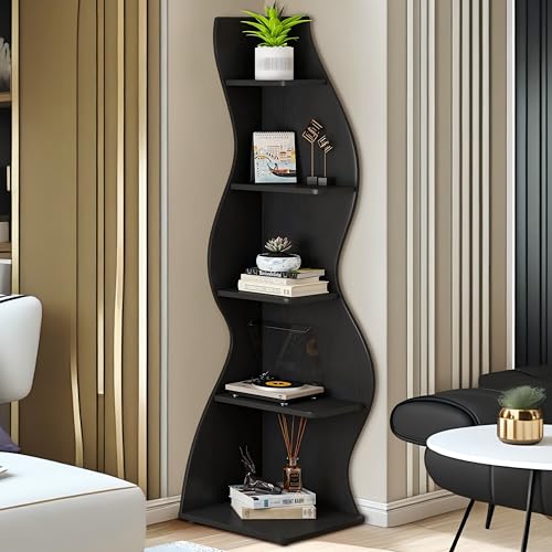 NicBex Corner Shelf Modern 5-Tier Corner Bookshelf 72 Inch Tall