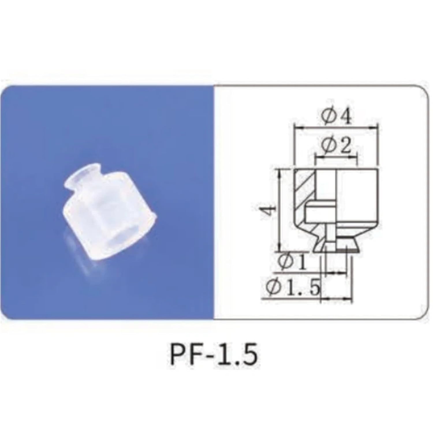 1pc PF Series Vacuum pad A Single Layer Powerful Suction Nozzle Anti-Static PF1.5/2/3/3.5/5/6/8/10/15/20/25/30/35/40/50(PF-1.5,White)