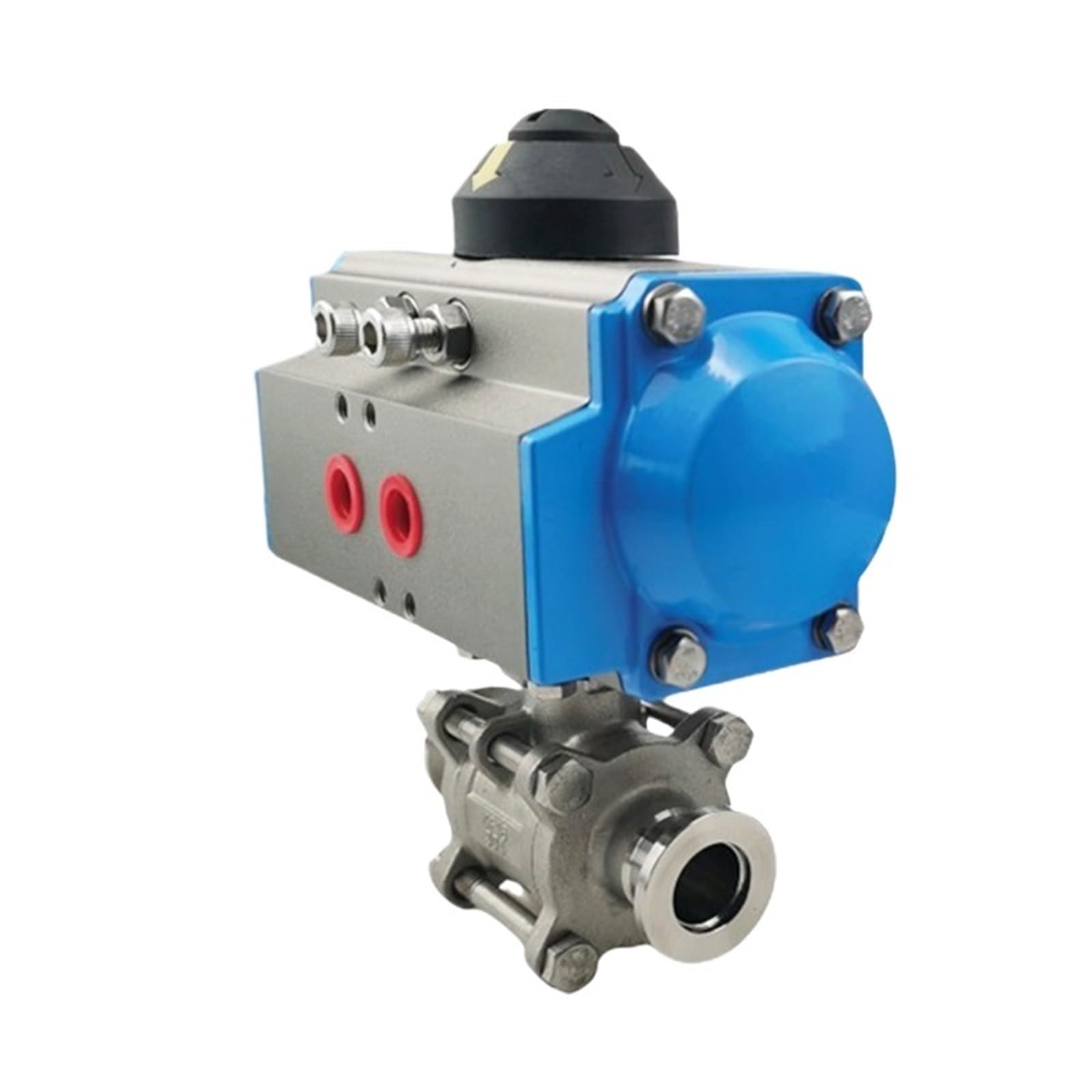 Válvula de bola neumática de alto vacío de 3 piezas con brida KF16 KF25, 1 unidad, acero inoxidable 304/316L(KF16,SS316L)
