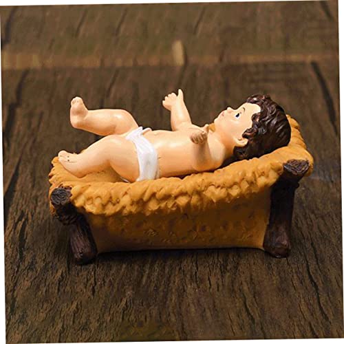 Estatua religiosa de Baby Jesus en resina pequeña miniatura 6