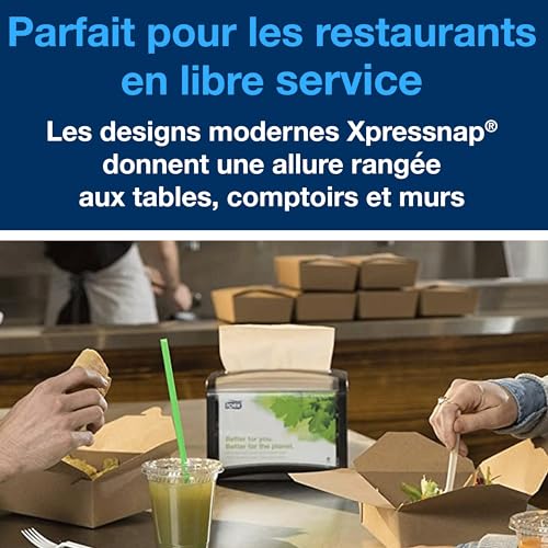 Tork Xpressnap Serviettes Enchevêtrées Extra Douces Naturelles pour distributeur N4, Premium, Pliage 1/2 2 plis, 21,3 cm x 16,5 cm, 8 x 1 000 serviettes, 12880