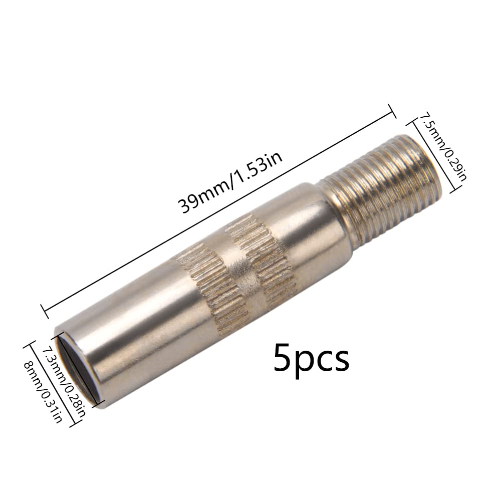 VooGenzek 5 Pezzi Metallo Valve Extender Pneumatico, Tire Estensione steli Tappi Valvole, Adattatore Estensione Valve, per Auto, Camion, Furgone, Roulotte