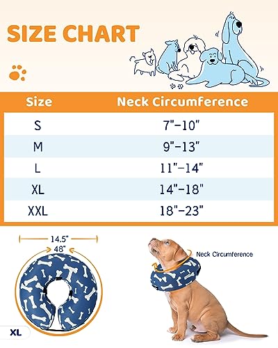 Image of Supet Inflatable Dog Cone Alternative After Surgery - Neck Donut Recovery E-Collar for Neuter - Soft Cone for Small, Medium, Large Dogs