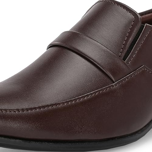 Image of Centrino Mens Formal Shoe |Slip-On Men's Formal Shoe | Stylish Non-Lace Design | Soft Cushioned Insole for Comfort | Perfect for Office & Formal Wear (64046)