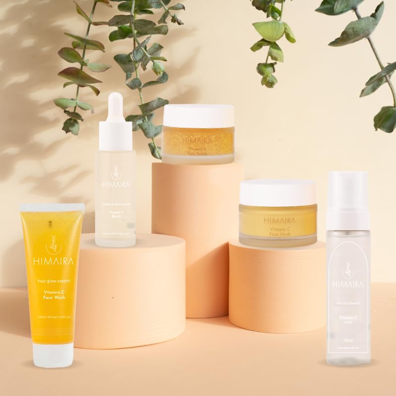 Himaira Global No Filter Vitamin C Bundle (Vitamin C Face Wash , Vitamin C Face Serum, Vitamin C Face Scrub, Vitamin C Face Mask, Vitamin C Face Toner)