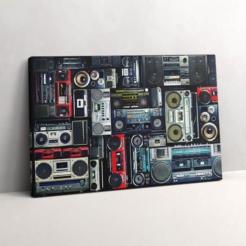 Boombox vintage image imprimée sur toile salon déco rétro