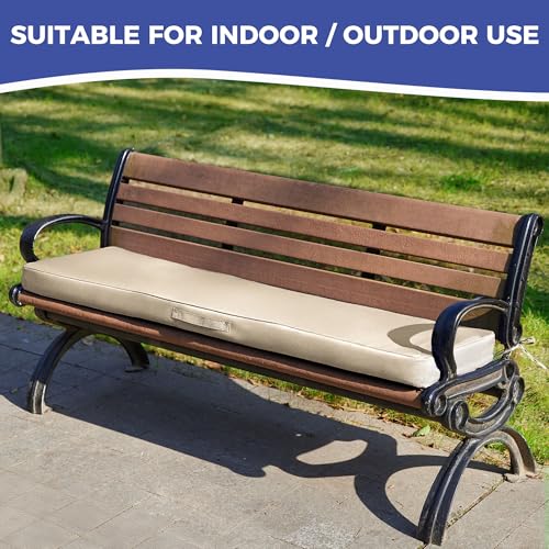 IPYNBAP Outdoor Bench Cushion Waterproof, 48x18x3 Inch, Beige by IPYNBAP - Used condition - Image 7