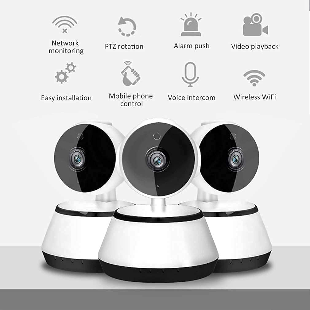 360° WiFi Smart Security Camera 1080P Full HD | Wireless CCTV with Night Vision Motion Detection Two-Way Audio Video for Home Office Baby Monitoring 3