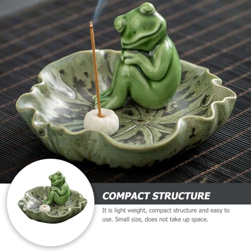 Porte-parfum céramique grenouille verte diffuseur de bureau