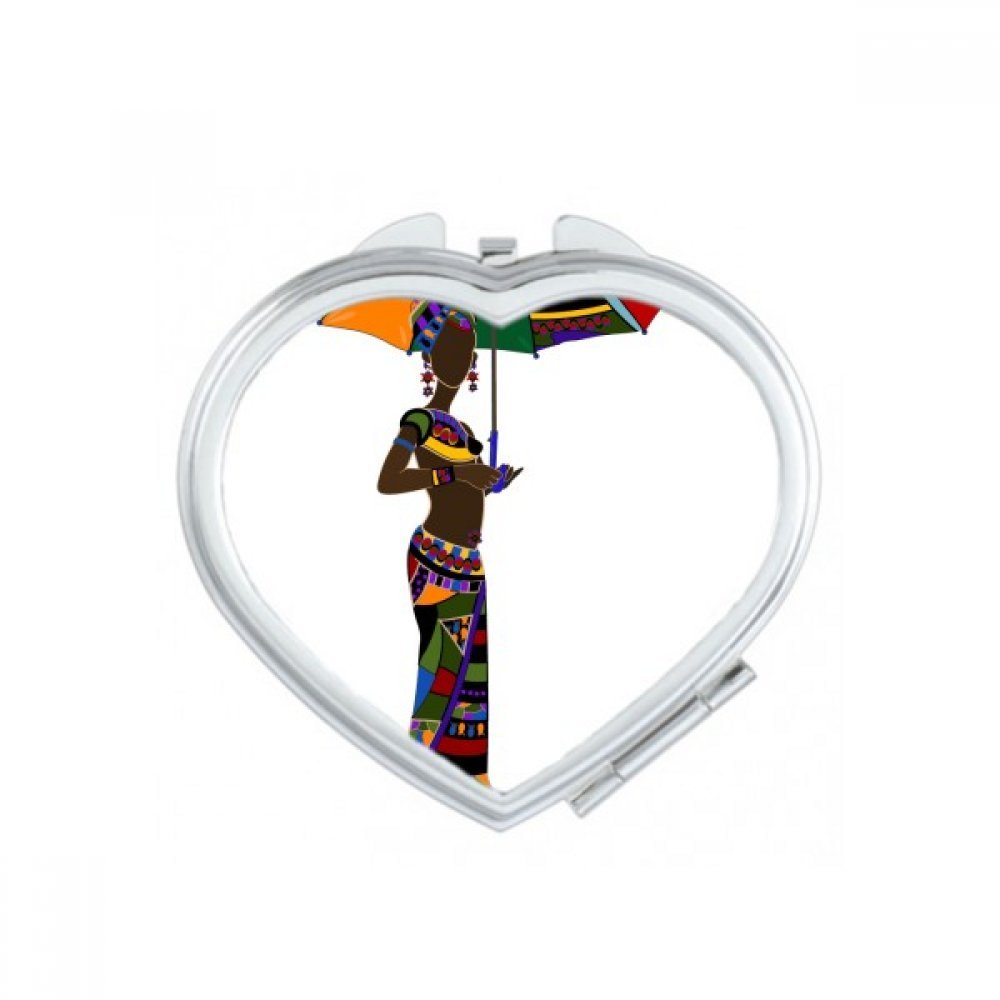 Miroir de poche compact cadeau mignon pour femme motif africain coloré