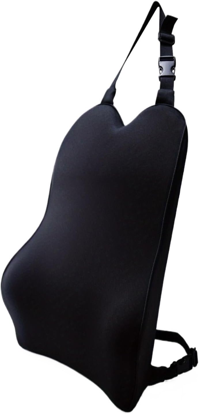 Lumbar Pillow, Thin and Light Back Cushion Lumbar Pillow for Home Chair, Office,and Car Seat,for The Waist(Black)