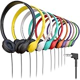Bulktech Wired On-Ear Leather Headphones with 3.5mm Connector, Bulk Wholesale, 400 Pack, Assorted Colors